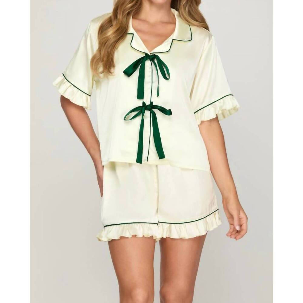 NEW SHE + SKY dusty pajama set in beige - Picture 1 of 3